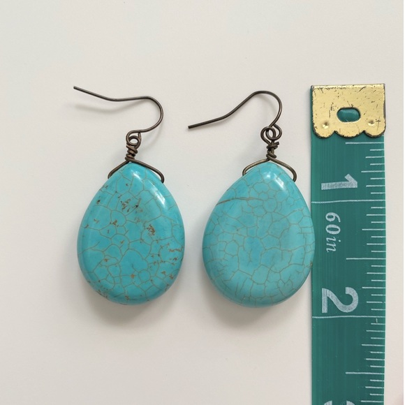 Turquoise Drop Earrings - Picture 2 of 4